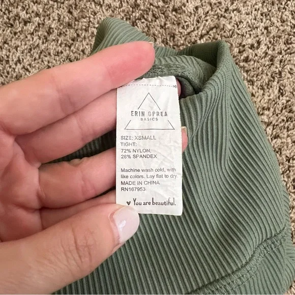 Erin Oprea Basics - Dark Sage Ribbed Workout Set - Picture 11 of 14